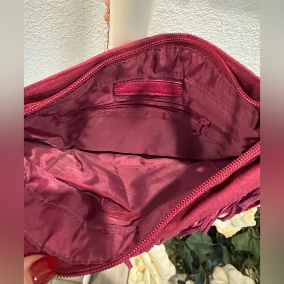 Chinese Laundry Fuchsia, Suede Leather, Chain Strap, Fringe Purse- 11”x8”x2.5” - Picture 6 of 16
